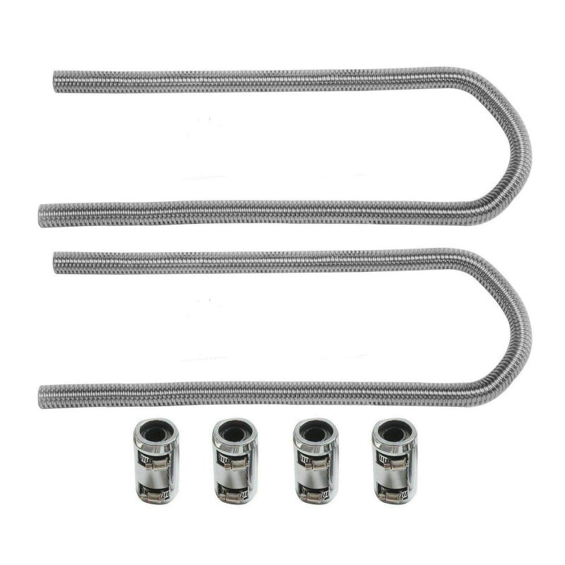 SUPERFASTRACING 44" Chrome Stainless Steel Flexible Universal Heater Hose Kit w/Polished Cap - Image 1
